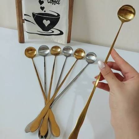 قاشق بلند طلایی و نقره ای (همزن پارچ)