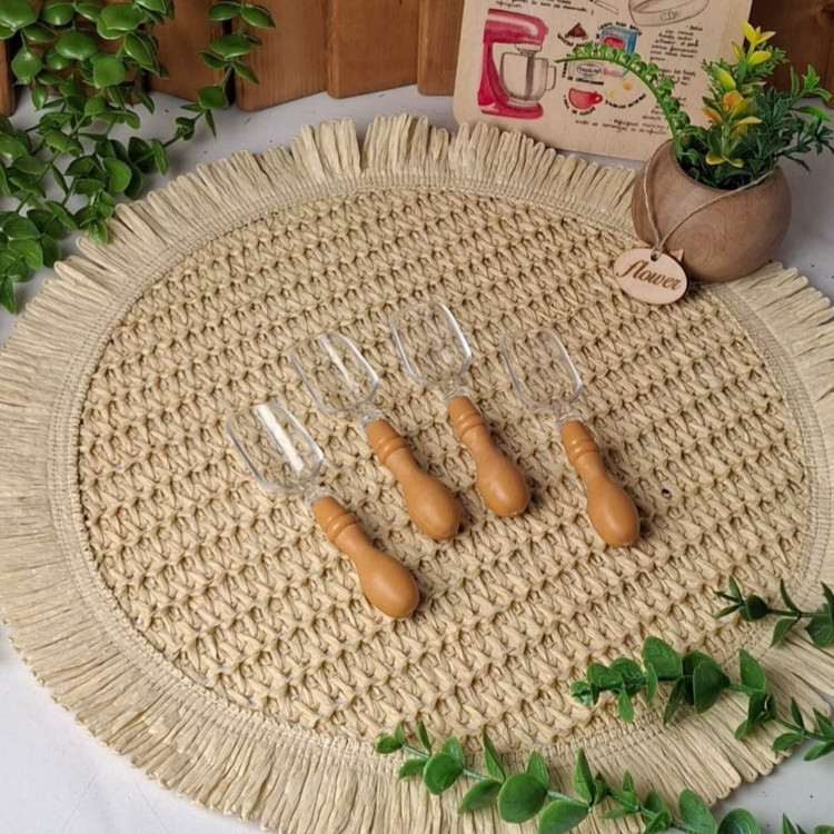 پیمانه سر تاس پک ۶ تایی ( اکرولیک با دسته چوبی )